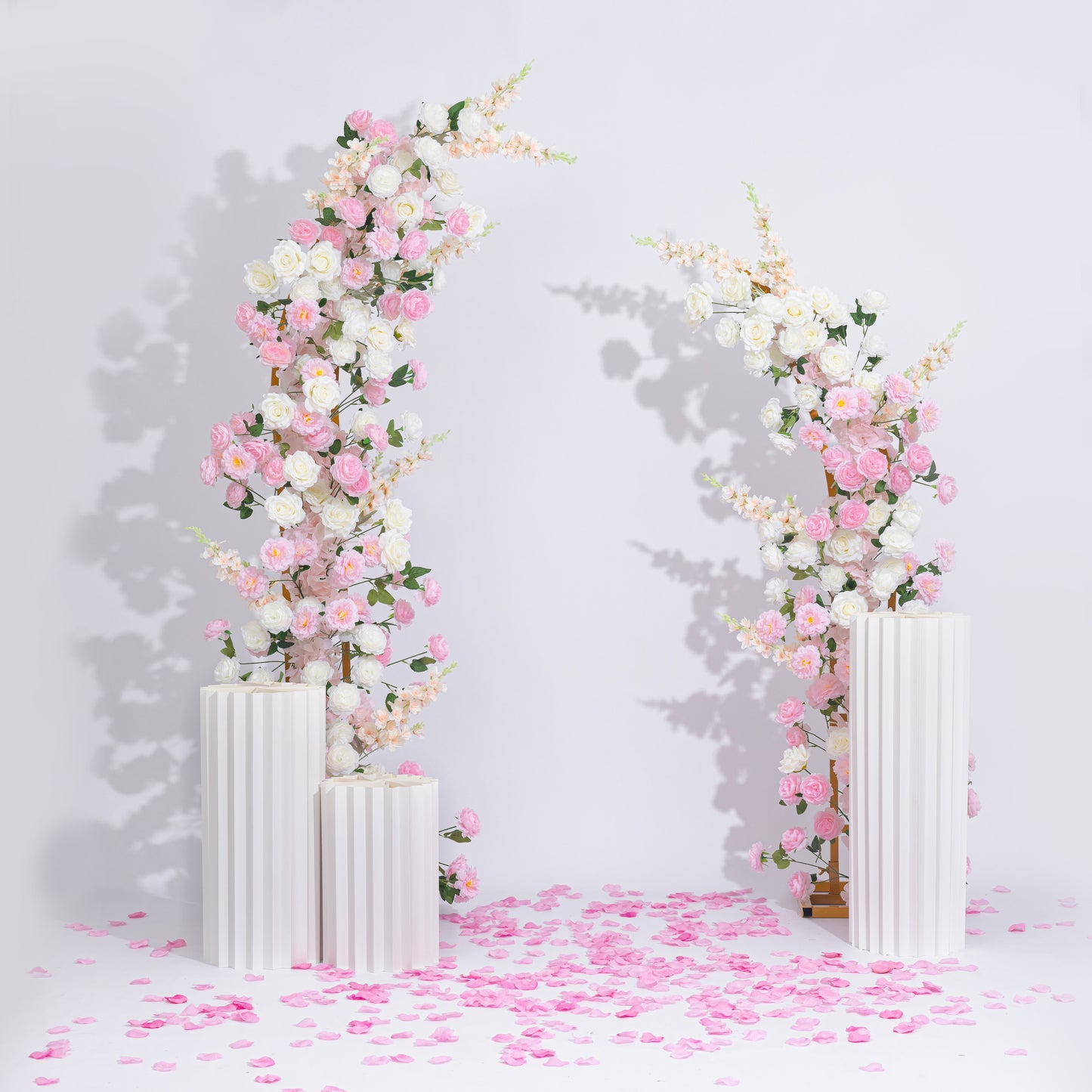 Pink horn floral arrangement, proposal and confession, indoor and outdoor scene decoration set